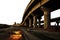 elevated skyway highway isolated transparent PNG file. Urban highway concrete street road.