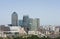 Elevated view of Canary Wharf, London