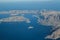 Elevated view of Greek Telendos and part of Kalymnos island Dodecanese in Aegean sea