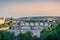 Elevated view over bridges on Vltava river in Prague