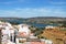 Elevated view of the town and Reservoir, Arcos de la Frontera, Spain.