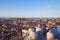 Elevated view of Venice with basilica domes and rooftops, Italy