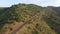 Elevating over cyclists on high slope mountain road