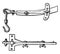 Elevation and plan Small regulator, vintage engraving