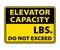 Elevator Capacity Do Not Exceed Sign. Maximum load capacity vector eps10