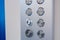 Elevator floor buttons on lift control panel at mall, hotel or business center
