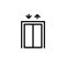 Elevator lift vector icon. Elevator sign entrance building office, lift level