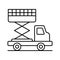 Elevator Truck vector Outline icon style illustration. EPS 10 file