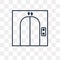 Elevator vector icon isolated on transparent background, linear