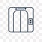 Elevator vector icon isolated on transparent background, linear