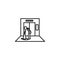 in elevator, vomiting icon. Element of situation in elevator icon. Premium quality graphic design icon. Signs and symbols