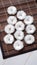 Eleven pieces broken white artificial handmade flowers made out of fabric for DIY craft decoration and embellishment