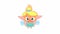 Elf fairy flying and burning with anger. Cute blond girl sorceress in dress fantastic cartoon character. Seamless loop
