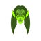 Elf Female face. Green magic woman. berserk lady Goblin