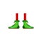 Elf gnome legs, green shoes, elves dwarf stockings