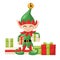 Elf Santa Claus Santa s elves preparing for christmas. Merry christmas Candy gifts new year