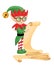 Elf Santa Claus Santa s elves preparing for christmas. Merry christmas Candy gifts new year