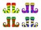 Elf shoes pair stripes design on white background