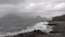 Elgol beach at Port na Cullaidh with Red Cuillin Mountains under clouds on Loch Scavaig Scottish Highlands Isle of Skye