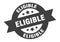 eligible sign. round ribbon sticker. isolated tag