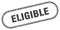 Eligible stamp. rounded grunge textured sign. Label