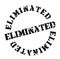 Eliminated stamp , label