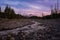 Eliot River Branch near Laurance Lake during a sunset