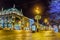 Eliseevsky store and Akimov Comedy Theater building on Nevsky Prospekt illuminated for Christmas, St. Petersburg