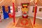 ELISTA, RUSSIA - JUNE 27, 2018: Interior of a Buddhist religious yurt in the Ethnical village museum of Kalmyk culture