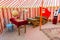 ELISTA, RUSSIA - JUNE 27, 2018: Interior of a school yurt in the Ethnical village museum of Kalmyk culture Bumbin Orn in