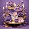 Elite decorated cake with a mix of paper cut flowers,many levels. Big stylish cake with candle, weddings, Valentine, birthdays and