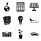 Elite habitation icons set, simple style