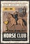 Elite jockey sport school. Horse rider poster