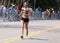 Elite women race up the Heartbreak Hill during the Boston Marathon April 18, 2016 in Boston.
