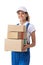 ?elivery woman with boxes
