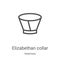 elizabethan collar icon vector from veterinary collection. Thin line elizabethan collar outline icon vector illustration. Linear