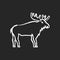 Elk chalk white icon on black background
