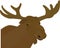 Elk head brown color vector