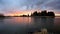 Elk Island National Park Landscape Panorama of Dramatic Sunset over Astotin Lake in Alberta, Canada