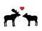 Elk moose love mammal black silhouette animal