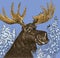 Elk in the winter wood. Vector format