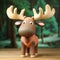 Elk Wood Sculpture: High-quality Clay Figure For Pop Mart Blind Box