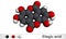 Ellagic acid, C14H6O8 molecule. It is natural phenol antioxidant, dietary supplement. Molecular model