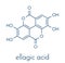 Ellagic acid dietary supplement molecule. Skeletal formula.