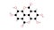 ellagic acid molecule, structural chemical formula, ball-and-stick model, isolated image polyphenol