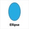 Ellipse geometric shape blue color vector