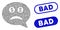 Ellipse Mosaic Bankrupt Smiley Message with Scratched Bad Watermarks