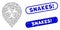 Ellipse Mosaic Biohazard Marker with Scratched Snakes! Stamps