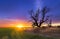 Ellis County, KS USA - A spectacular sunset over Western Kansas