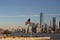Ellis Island and New York Skyline